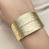 Oro Laminado Individual Bangle, Gold Filled Style Leaf Design, Polished, Golden Finish, 07.213.0007