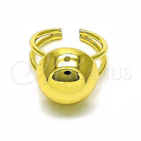 Oro Laminado Elegant Ring, Gold Filled Style Ball and Hollow Design, Polished, Golden Finish, 01.341.0133