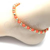 Oro Laminado Fancy Anklet, Gold Filled Style Ball Design, with Pink Pearl, Polished, Golden Finish, 03.63.2228.2.10