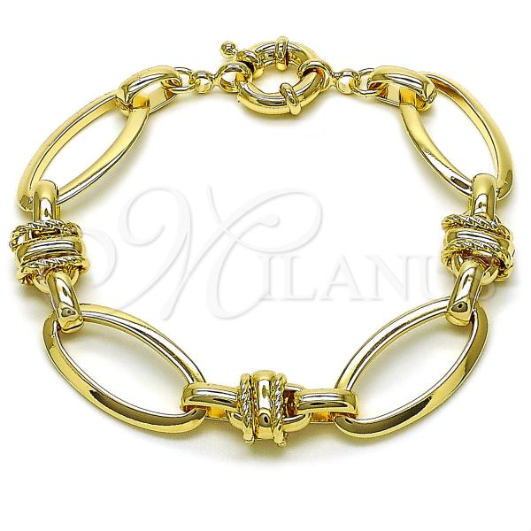 Oro Laminado Fancy Bracelet, Gold Filled Style Polished, Golden Finish, 03.415.0009.08