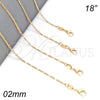 Oro Laminado Basic Necklace, Gold Filled Style Figaro Design, Polished, Golden Finish, 04.32.0020.18