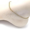 Oro Laminado Basic Anklet, Gold Filled Style Bismark Design, Polished, Golden Finish, 04.213.0262.10