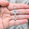 Sterling Silver Religious Pendant, Crucifix Design, Polished, Silver Finish, 05.392.0095