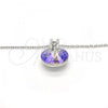 Rhodium Plated Pendant Necklace, with Crystal Swarovski Crystals and White Micro Pave, Polished, Rhodium Finish, 04.239.0017.3.16
