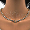Oro Laminado Necklace and Bracelet, Gold Filled Style with White Cubic Zirconia, Polished, Golden Finish, 06.205.0031