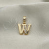 Oro Laminado Fancy Pendant, Gold Filled Style Initials Design, with  Crystal, Golden Finish, 05.26.0035