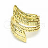 Oro Laminado Elegant Ring, Gold Filled Style Diamond Cutting Finish, Golden Finish, 01.233.0008.08 (Size 8)