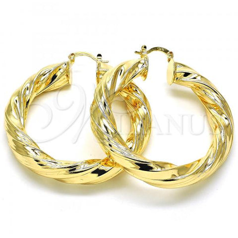 Oro Laminado Large Hoop, Gold Filled Style and Hollow Polished, Golden Finish, 02.170.0261.50