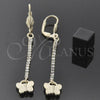 Oro Laminado Long Earring, Gold Filled Style Bird Design, with  Cubic Zirconia, Golden Finish, 5.067.014