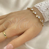 Oro Laminado Tennis Bracelet, Gold Filled Style Teardrop Design, with White Cubic Zirconia, Polished, Golden Finish, 03.213.0038.08