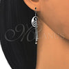 Sterling Silver Long Earring, Polished, Rhodium Finish, 02.183.0030