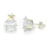 Sterling Silver Stud Earring, with White Cubic Zirconia, Polished,, 02.63.2613