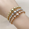 Oro Laminado Trio Bangle, Gold Filled Style Ball and Hollow Design, Polished, Tricolor, 07.282.0012