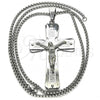 Stainless Steel Pendant Necklace, Crucifix Design, Polished, Steel Finish, 04.116.0040.30