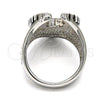 Stainless Steel Mens Ring, Eagle Design, Black Enamel Finish, Steel Finish, 01.234.0002.10 (Size 10)