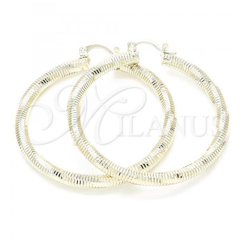 Oro Laminado Large Hoop, Gold Filled Style Diamond Cutting Finish, Golden Finish, 02.170.0307.50