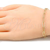 Oro Laminado Basic Bracelet, Gold Filled Style Paperclip Design, Polished, Golden Finish, 04.63.1395.07