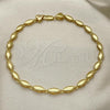 Oro Laminado Fancy Anklet, Gold Filled Style Polished, Golden Finish, 03.210.0063.10