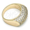 Oro Laminado Multi Stone Ring, Gold Filled Style with White Micro Pave, Polished, Golden Finish, 01.346.0009.08