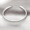 Rhodium Plated Individual Bangle, with White Cubic Zirconia, Polished, Rhodium Finish, 07.60.0012.1