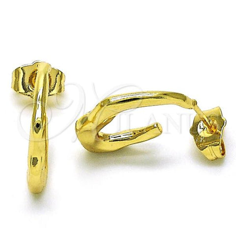 Oro Laminado Stud Earring, Gold Filled Style Polished, Golden Finish, 02.163.0232