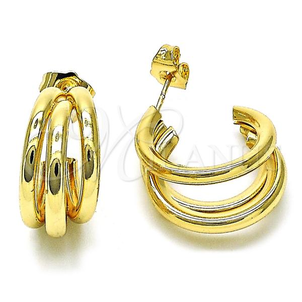Oro Laminado Small Hoop, Gold Filled Style Hollow Design, Polished, Golden Finish, 02.196.0153.20