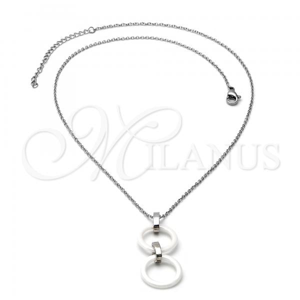 Stainless Steel Pendant Necklace, Steel Finish, 04.113.0016