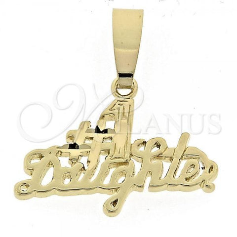 Oro Laminado Fancy Pendant, Gold Filled Style Diamond Cutting Finish, Golden Finish, 5.181.010