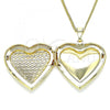 Oro Laminado Pendant Necklace, Gold Filled Style Heart Design, Polished, Golden Finish, 04.117.0032.20