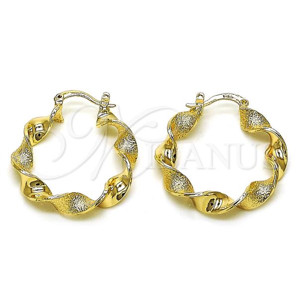 Oro Laminado Medium Hoop, Gold Filled Style Matte Finish, Golden Finish, 02.170.0503.30