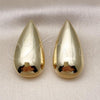 Oro Laminado Stud Earring, Gold Filled Style Teardrop and Hollow Design, Polished, Golden Finish, 02.428.0032