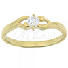 Oro Laminado Multi Stone Ring, Gold Filled Style with White Cubic Zirconia, Polished, Golden Finish, 5.165.032.07 (Size 7)