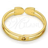Gold Tone Individual Bangle, with White Crystal, Polished, Golden Finish, 07.252.0013.04.GT (10 MM Thickness, One size fits all)