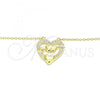 Sterling Silver Pendant Necklace, Heart Design, with White Cubic Zirconia, Polished, Golden Finish, 04.336.0026.2.16