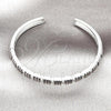 Rhodium Plated Individual Bangle, with White Micro Pave, Polished, Rhodium Finish, 07.60.0011.1