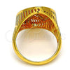 Oro Laminado Multi Stone Ring, Gold Filled Style with White Crystal, Polished, Golden Finish, 01.118.0028.07 (Size 7)