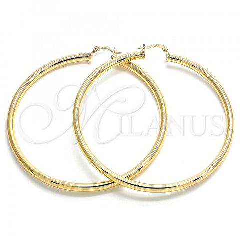Oro Laminado Extra Large Hoop, Gold Filled Style Polished, Golden Finish, 02.170.0235.80