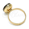 Oro Laminado Multi Stone Ring, Gold Filled Style with Crystal Black Patina Swarovski Crystals, Polished, Golden Finish, 01.239.0008.8 (One size fits all)
