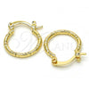 Oro Laminado Small Hoop, Gold Filled Style Diamond Cutting Finish, Golden Finish, 02.96.0088.15