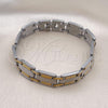 Stainless Steel Solid Bracelet, Polished, Two Tone, 03.114.0382.4.08