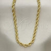 Oro Laminado Basic Necklace, Gold Filled Style Rope Design, Polished, Golden Finish, 04.213.0103.30