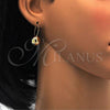 Oro Laminado Leverback Earring, Gold Filled Style Ball Design, Polished, Golden Finish, 02.168.0035
