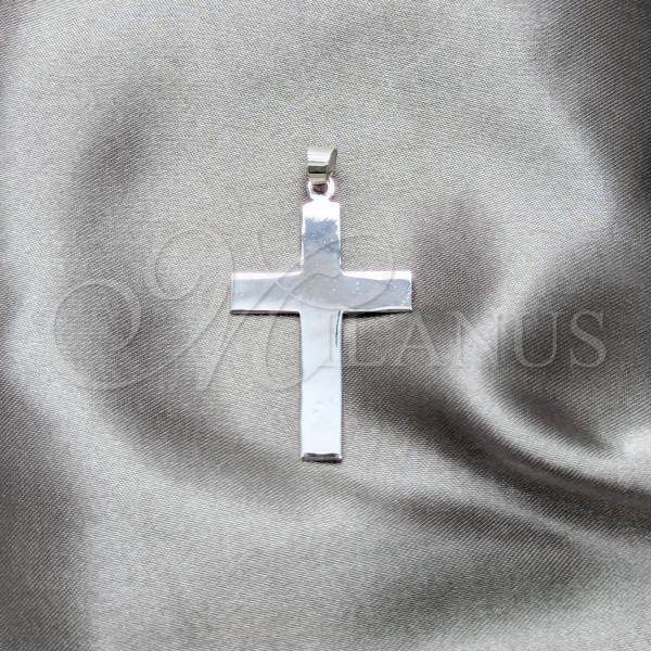 Sterling Silver Religious Pendant, Cross Design, Polished, Silver Finish, 05.392.0094