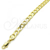 Oro Laminado Basic Bracelet, Gold Filled Style Curb Design, Polished, Golden Finish, 5.222.001.08