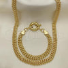 Oro Laminado Necklace and Bracelet, Gold Filled Style Polished, Golden Finish, 06.145.0001