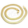 Oro Laminado Basic Necklace, Gold Filled Style Herringbone Design, Polished, Golden Finish, 5.221.004.1.24
