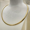 Oro Laminado Basic Necklace, Gold Filled Style and Herringbone Polished, Golden Finish, 5.220.005.20