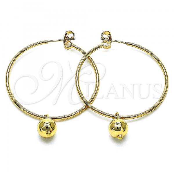 Oro Laminado Medium Hoop, Gold Filled Style Polished, Golden Finish, 02.63.2744.2.40