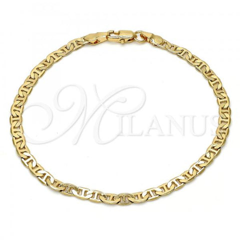 Gold Tone Basic Bracelet, Mariner Design, Polished, Golden Finish, 04.242.0030.08GT