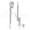 Sterling Silver Long Earring, Polished, Rhodium Finish, 02.186.0081